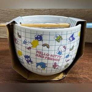 Super Cute 🥰 Hello kitty ceramic bowl with chopstick - NEW